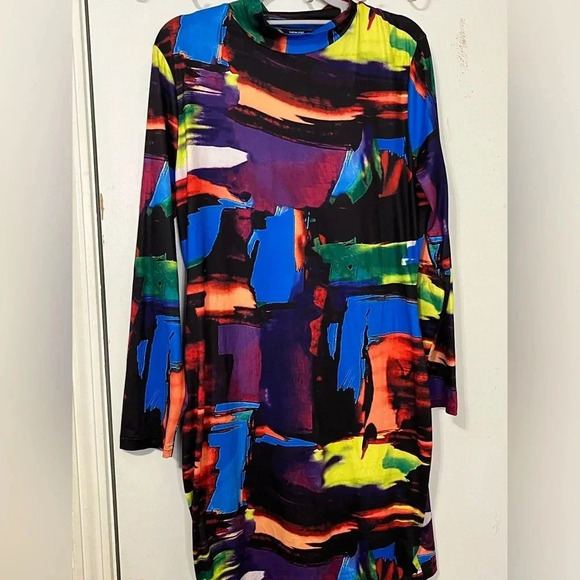 SHEIN Slayer Plus size Women Bodycon dress Fluid Print size 2XL - Picture 3 of 16